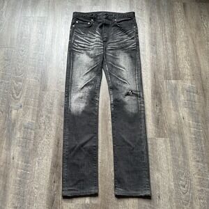 Dior Homme Men's 2003 Follow Me Denim Jeans Dark Whiskered Hedi Slimane 32 Y2K